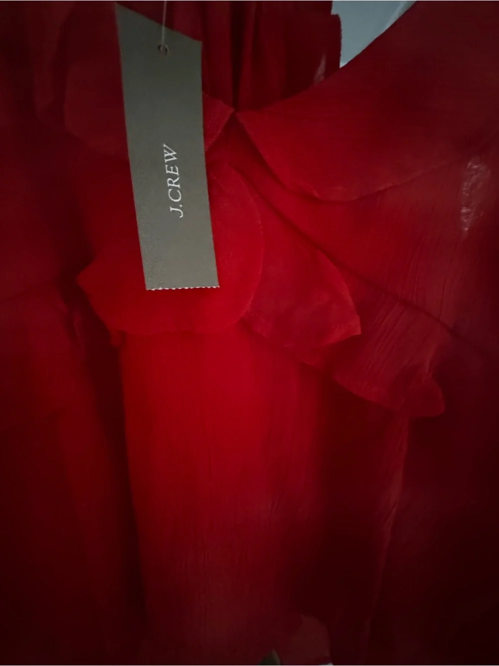 J. Crew Vibrant Red Ruffled Cami Top